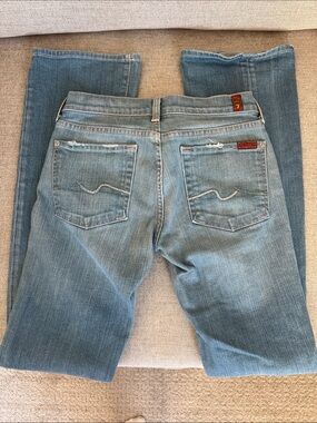7 For All Mankind Women's Light Blue Boot Cut Jeans